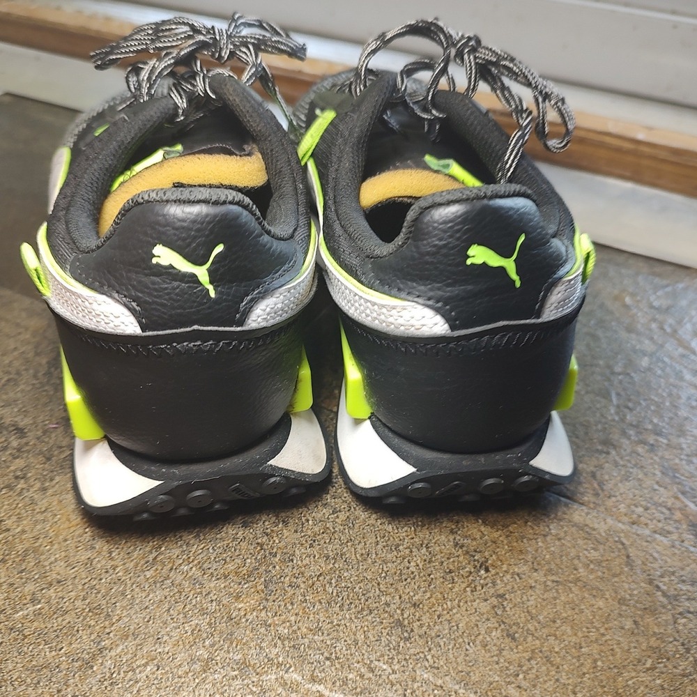 Puma Future Rider Kids‎ Sneakers Black Neon Lime Green White Athletic Shoes